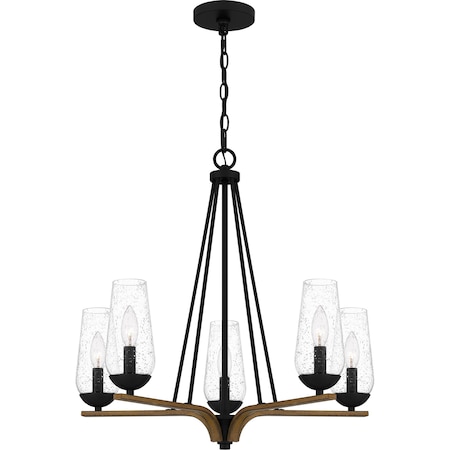 Quoizel Rochester Chandelier 5 Lights Matte Black ROC5025MBK